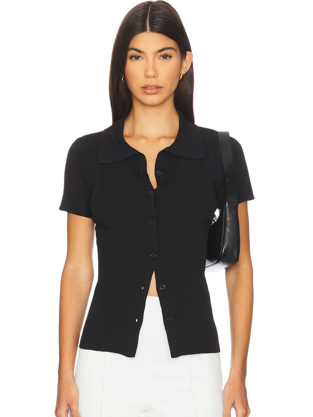 Ribbed button up top